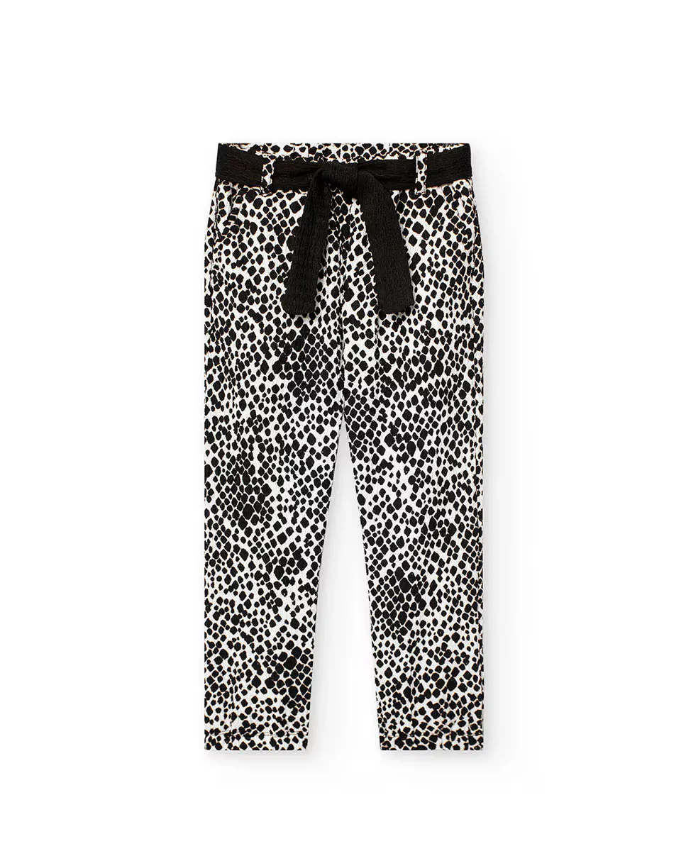 Брюки для девочек с принтом и поясом Boboli, чёрный
Брюки для девочек с принтом и поясом Boboli, чёрный