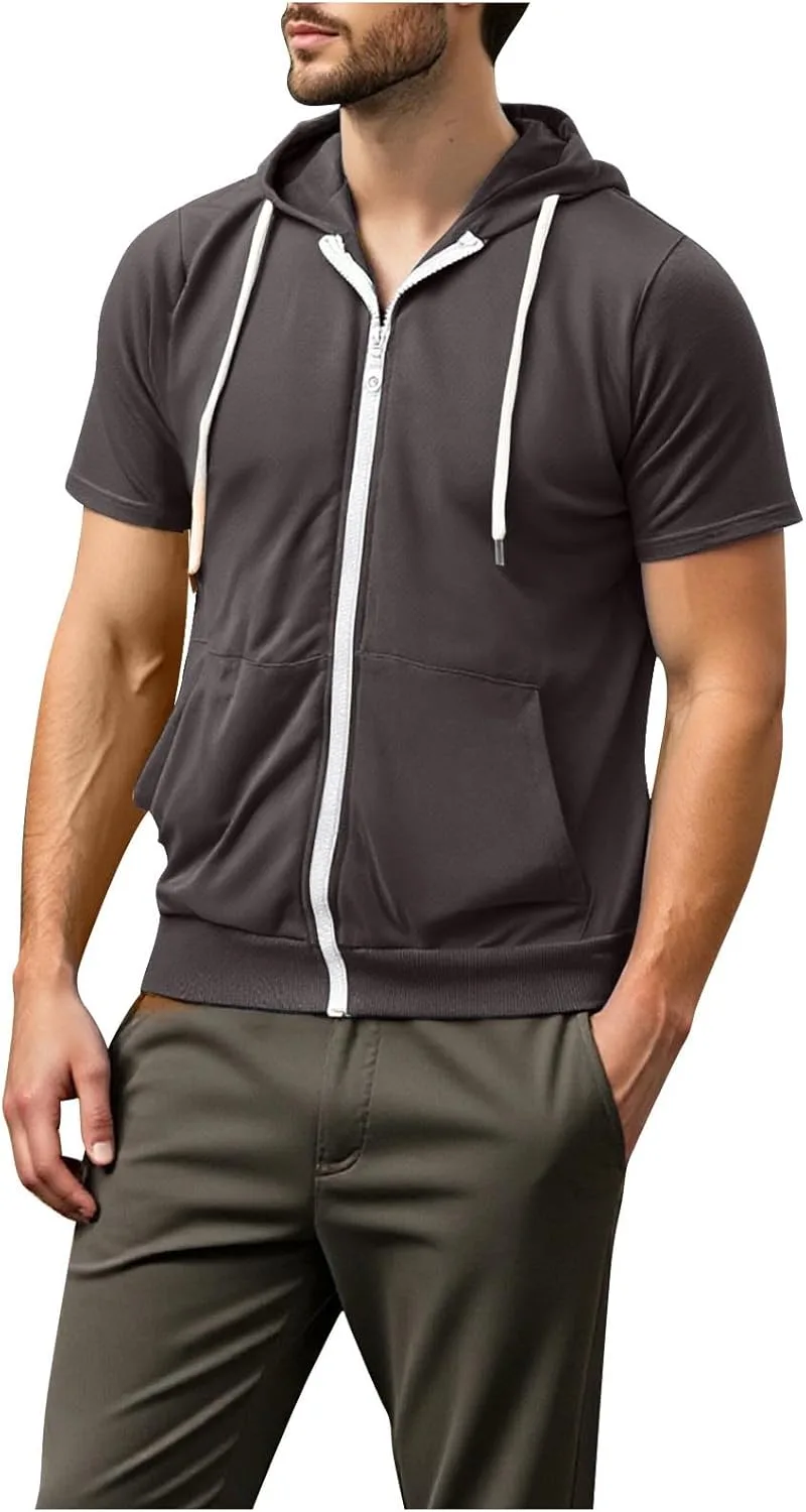 Мужская тонкая худи с капюшоном и карманами
Мужская тонкая худи с капюшоном и карманами