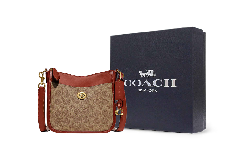 COACH Кожаная наплечная сумка через плечо малого размера для женщин с монограммой в коричневом цвете с рыжеватыми акцентами
COACH Кожаная наплечная сумка через плечо малого размера для женщин с монограммой в коричневом цвете с рыжеватыми акцентами