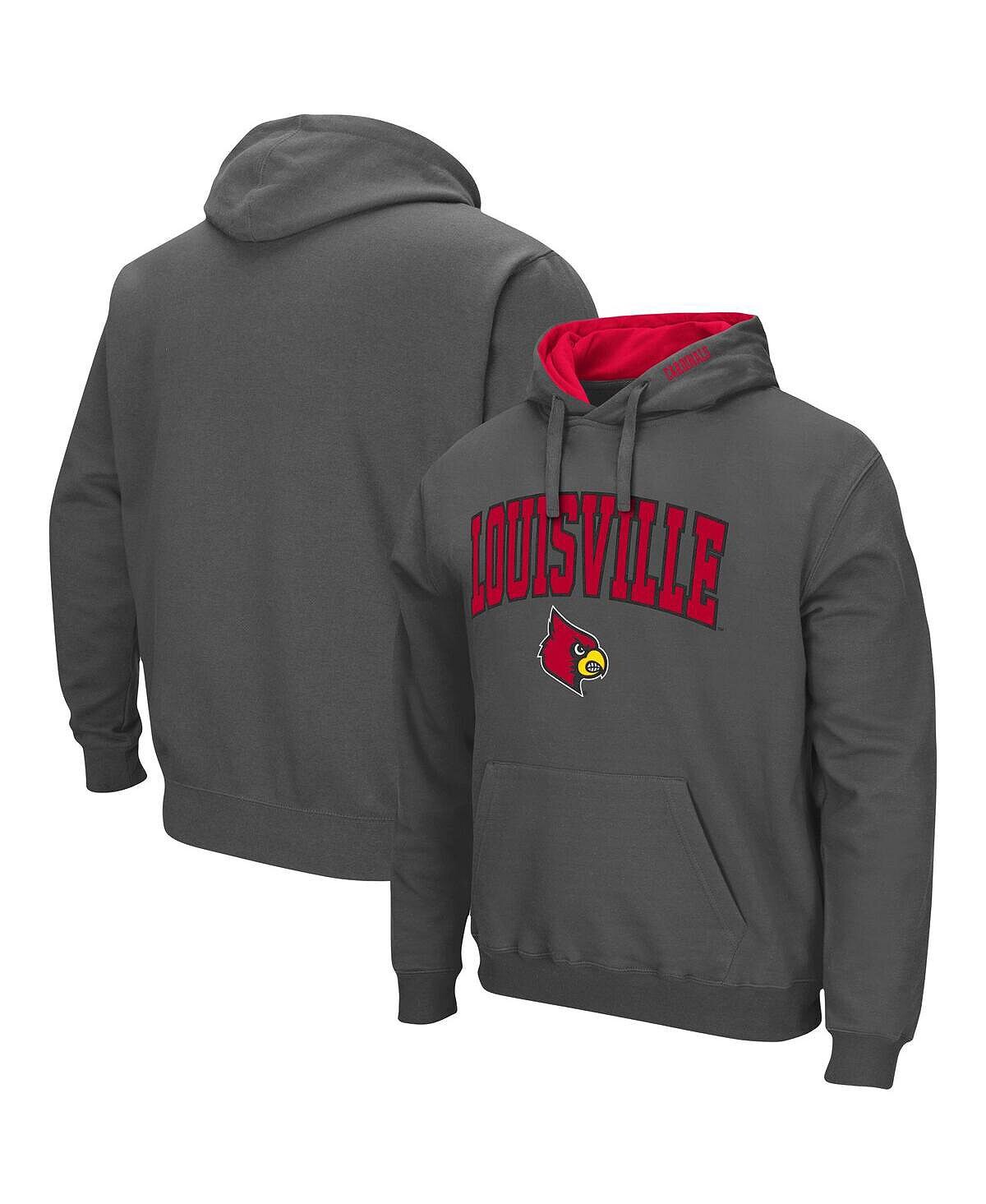Мужской темно-серый пуловер с капюшоном Louisville Cardinals Arch and Logo 3.0 Colosseum 
Мужской темно-серый пуловер с капюшоном Louisville Cardinals Arch and Logo 3.0 Colosseum