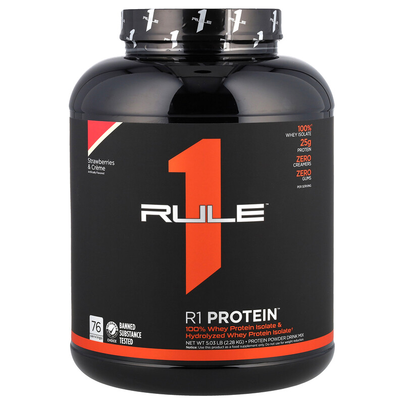 Rule One Proteins, R1, протеиновая смесь для приготовления напитка, со вкусом клубники и крема, 2,28 кг (5,03 фунта)
Rule One Proteins, R1, протеиновая смесь для приготовления напитка, со вкусом клубники и крема, 2,28 кг (5,03 фунта)