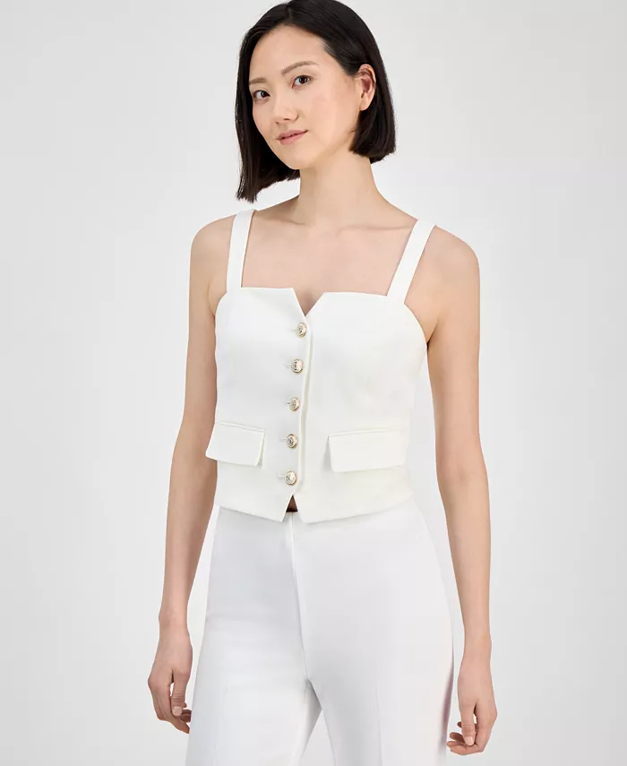 Женский топ без рукавов с пуговицами спереди Anne Klein, белый
Женский топ без рукавов с пуговицами спереди Anne Klein, белый