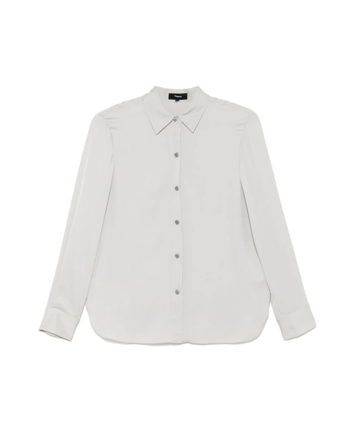 Классическая серая рубашка на пуговицах Theory, серый
Классическая серая рубашка на пуговицах Theory, серый