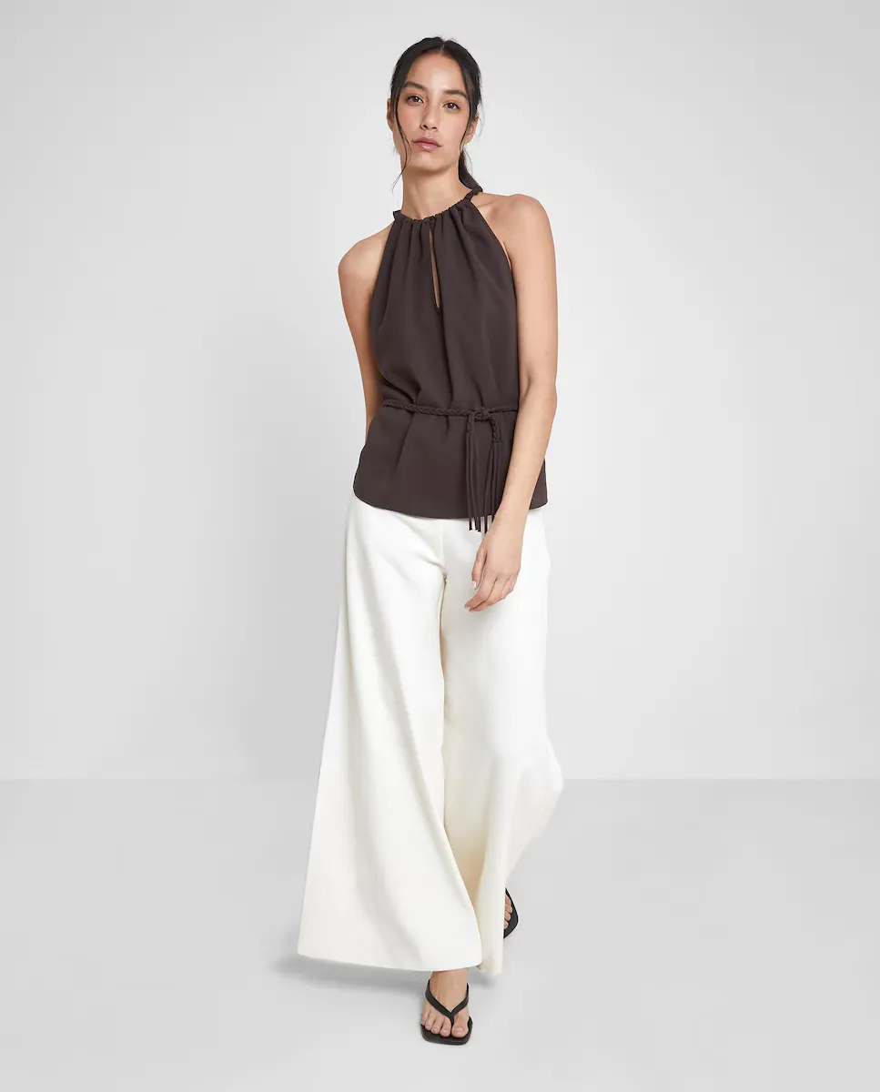 Женский топ с вырезом на шее и плетеным поясом Trucco, темно-коричневый
Женский топ с вырезом на шее и плетеным поясом Trucco, темно-коричневый