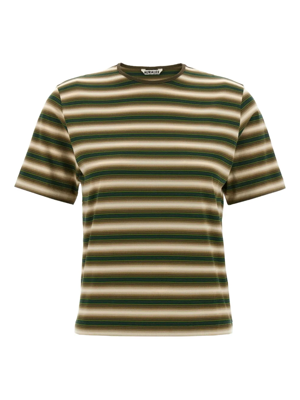 Футболка в полоску с круглым вырезом Auralee, зеленый
Футболка в полоску с круглым вырезом Auralee, зеленый
