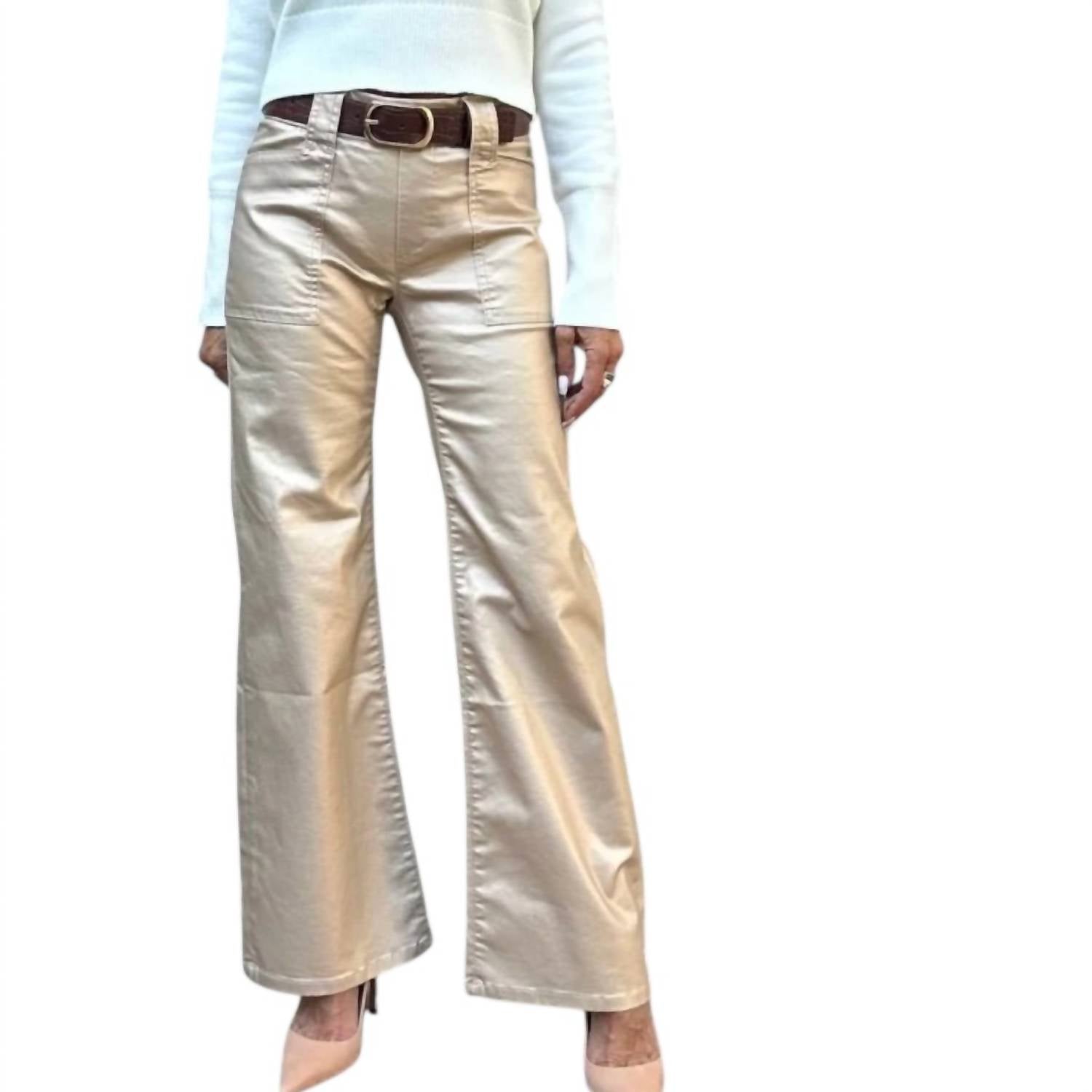 Джози Веганские Широкие Брюки в бежево-золотом цвете BEVY FLOG
Джози Веганские Широкие Брюки в бежево-золотом цвете BEVY FLOG