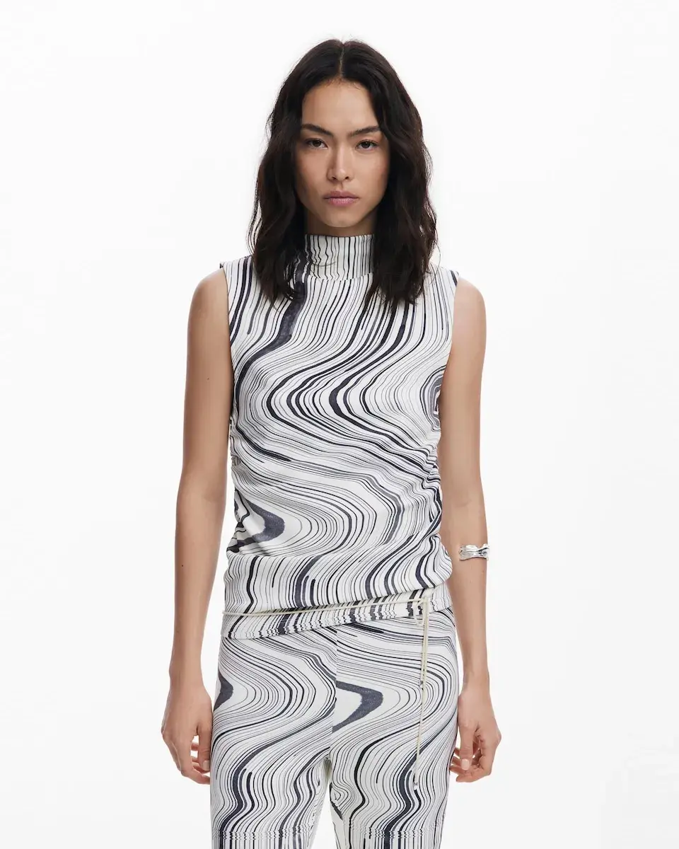 Женская футболка с волнистыми полосками Desigual, белый
Женская футболка с волнистыми полосками Desigual, белый