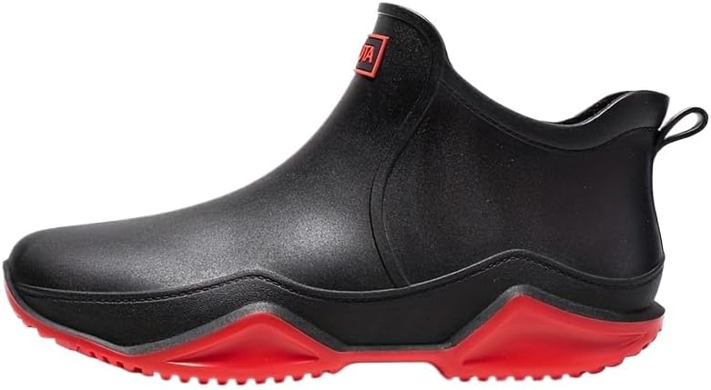 Мужские непромокаемые резиновые сапоги Hhhchpm с противоскользящей подошвой, износостойкие ботинки для дождя до щиколотки для работы на улице и рыбалки, черный/красный
Мужские непромокаемые резиновые сапоги Hhhchpm с противоскользящей подошвой, износостойкие ботинки для дождя до щиколотки для работы на улице и рыбалки, черный/красный