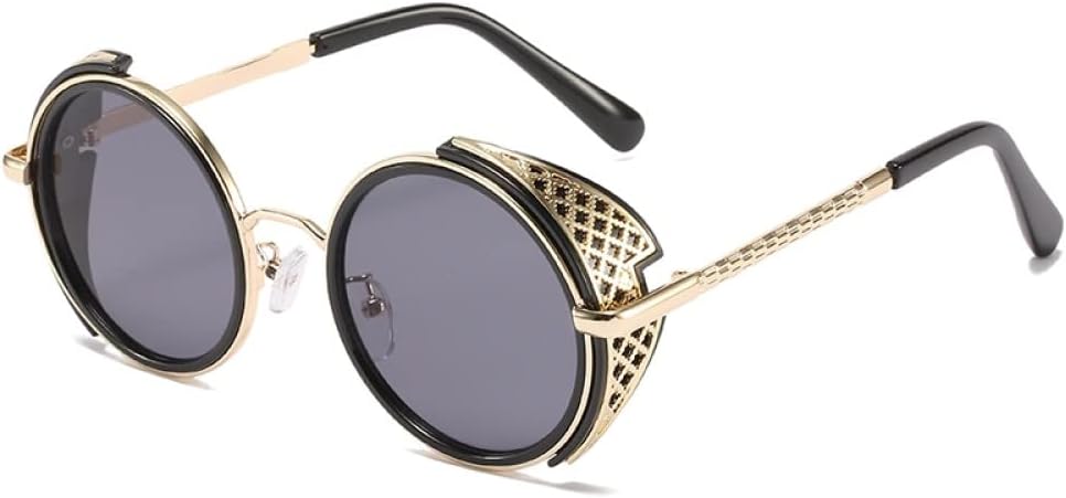 Винтажные солнцезащитные очки в стиле стимпанк для женщин, круглые, мужские солнцезащитные очки с металлической резьбой, мужские солнцезащитные очки UV400 LANGSER, C2gold Black
Винтажные солнцезащитные очки в стиле стимпанк для женщин, круглые, мужские солнцезащитные очки с металлической резьбой, мужские солнцезащитные очки UV400 LANGSER, C2gold Black