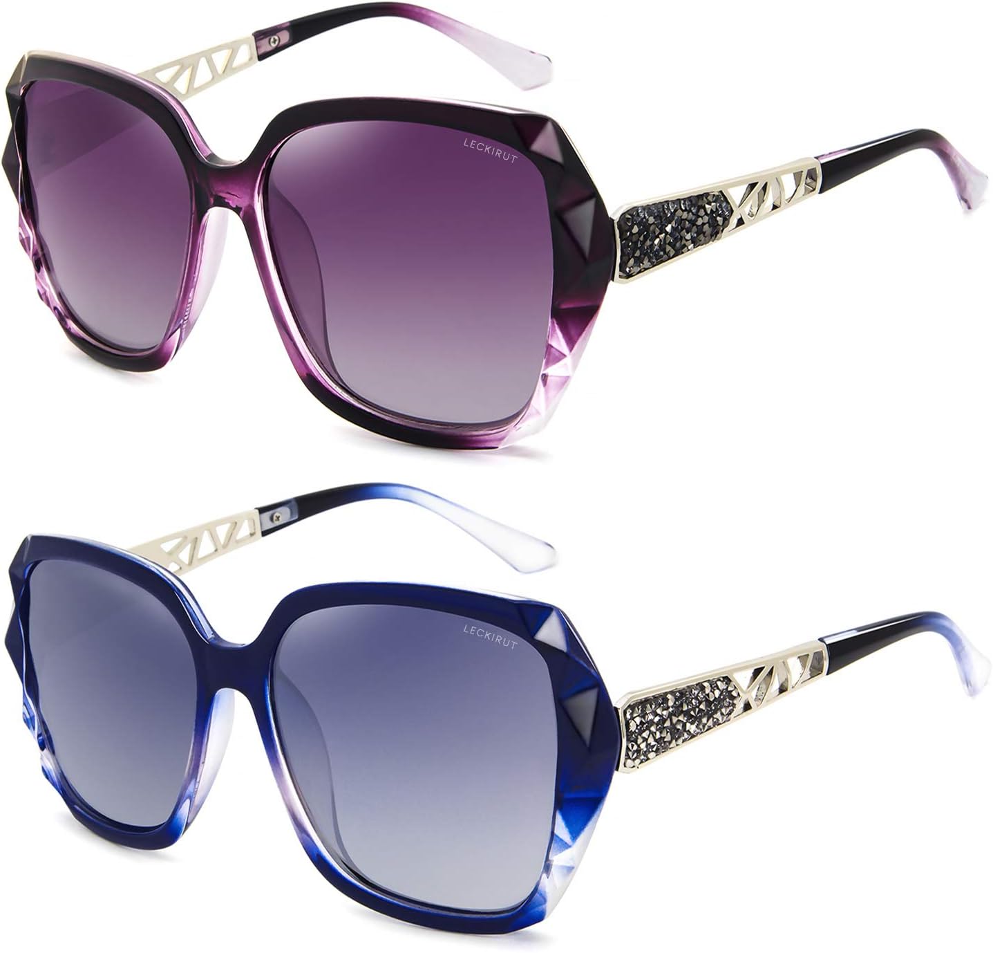 Женские солнцезащитные очки LECKIRUT большого размера, поляризованные, с защитой от УФ-излучения, классический стиль, черная оправа, серые линзы, H2 2pcs Purple Frame Purple Lens + Blue Frame Gray Lens
Женские солнцезащитные очки LECKIRUT большого размера, поляризованные, с защитой от УФ-излучения, классический стиль, черная оправа, серые линзы, H2 2pcs Purple Frame Purple Lens + Blue Frame Gray Lens