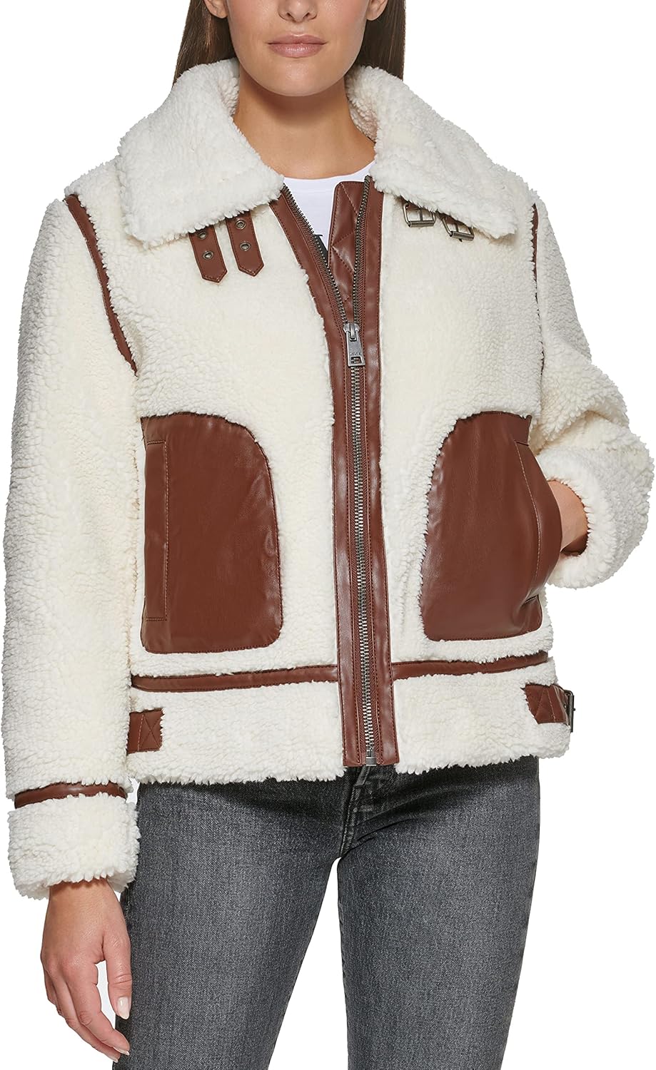 Женская мото-куртка Levi's с отделкой из шерпы, кремовый
Женская мото-куртка Levi's с отделкой из шерпы, кремовый