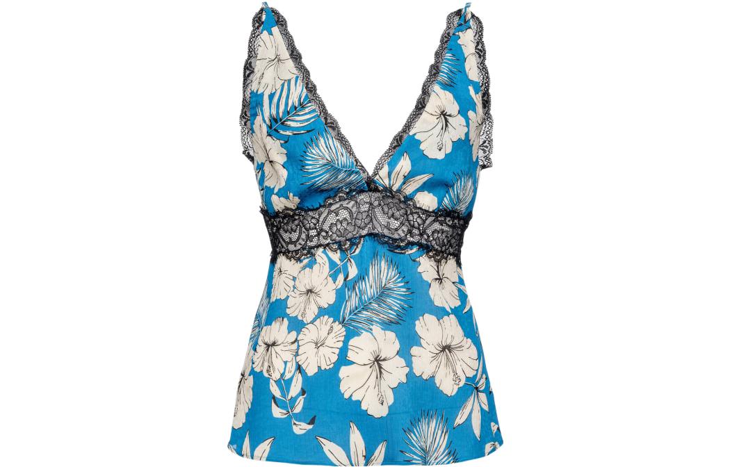 Футболка PINKO с цветочным принтом и кружевной отделкой, синяя
Футболка PINKO с цветочным принтом и кружевной отделкой, синяя