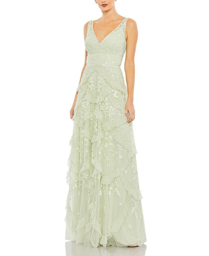 Блестящее платье с воротником-каскадом, рюшами и V-образным вырезом Mac Duggal, зеленый
Блестящее платье с воротником-каскадом, рюшами и V-образным вырезом Mac Duggal, зеленый