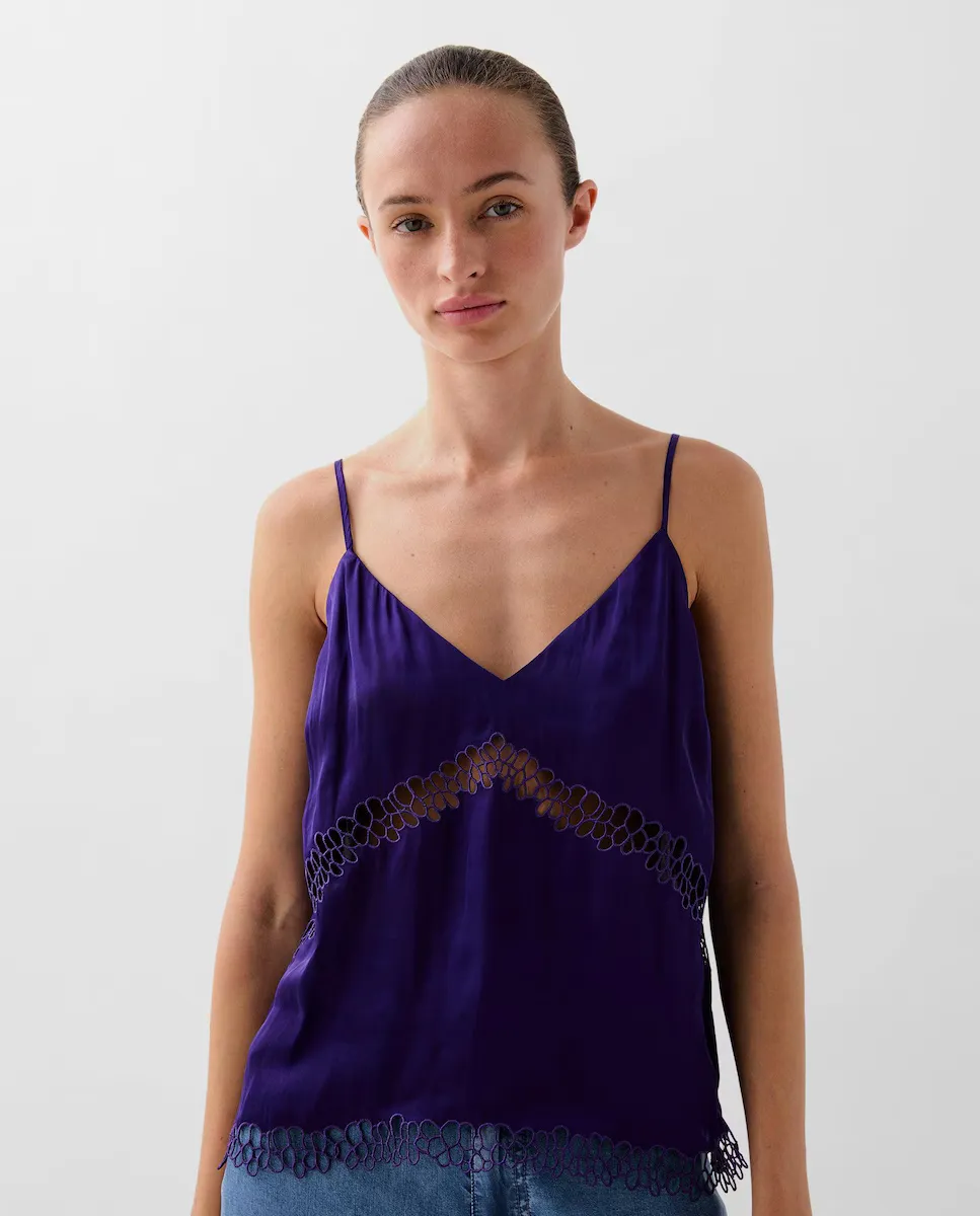 Женский топ на бретелях с вышитыми деталями Scalpers, фиолетовый
Женский топ на бретелях с вышитыми деталями Scalpers, фиолетовый