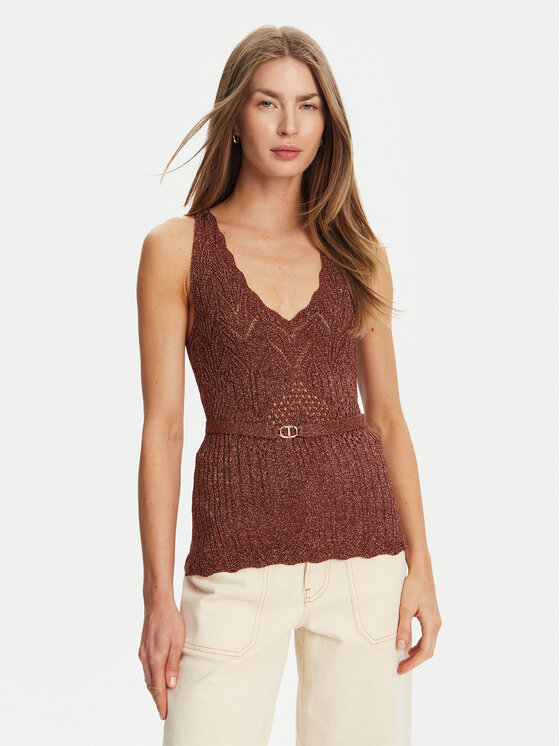 Топ slim fit 251TT3195 Twinset, коричневый
Топ slim fit 251TT3195 Twinset, коричневый