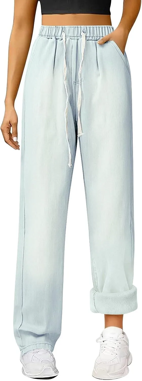 Женские утепленные джинсы Plus Size High Waisted Straight Leg
Женские утепленные джинсы Plus Size High Waisted Straight Leg