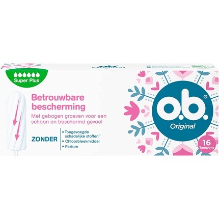 Ob Original Тампоны Super Plus с технологией StayDry и изогнутыми канавками для надежной защиты и ощущения чистоты 16 тампонов O.B
Ob Original Тампоны Super Plus с технологией StayDry и изогнутыми канавками для надежной защиты и ощущения чистоты 16 тампонов O.B