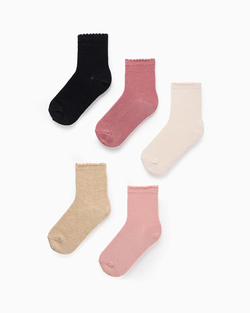 Набор из 5 пар однотонных/ребристых носков для девочек Zippy, многоцветный
Набор из 5 пар однотонных/ребристых носков для девочек Zippy, многоцветный