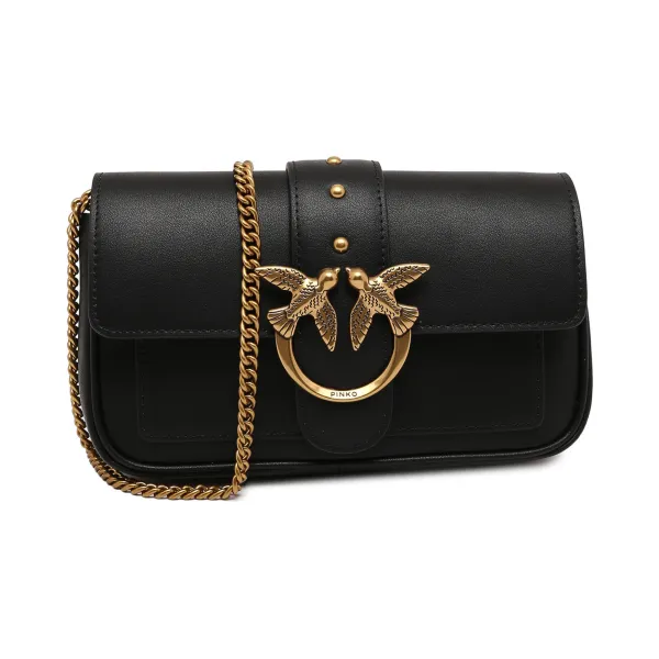 Кожаная сумка через плечо Love с одним карманом Pinko, черный
Кожаная сумка через плечо Love с одним карманом Pinko, черный