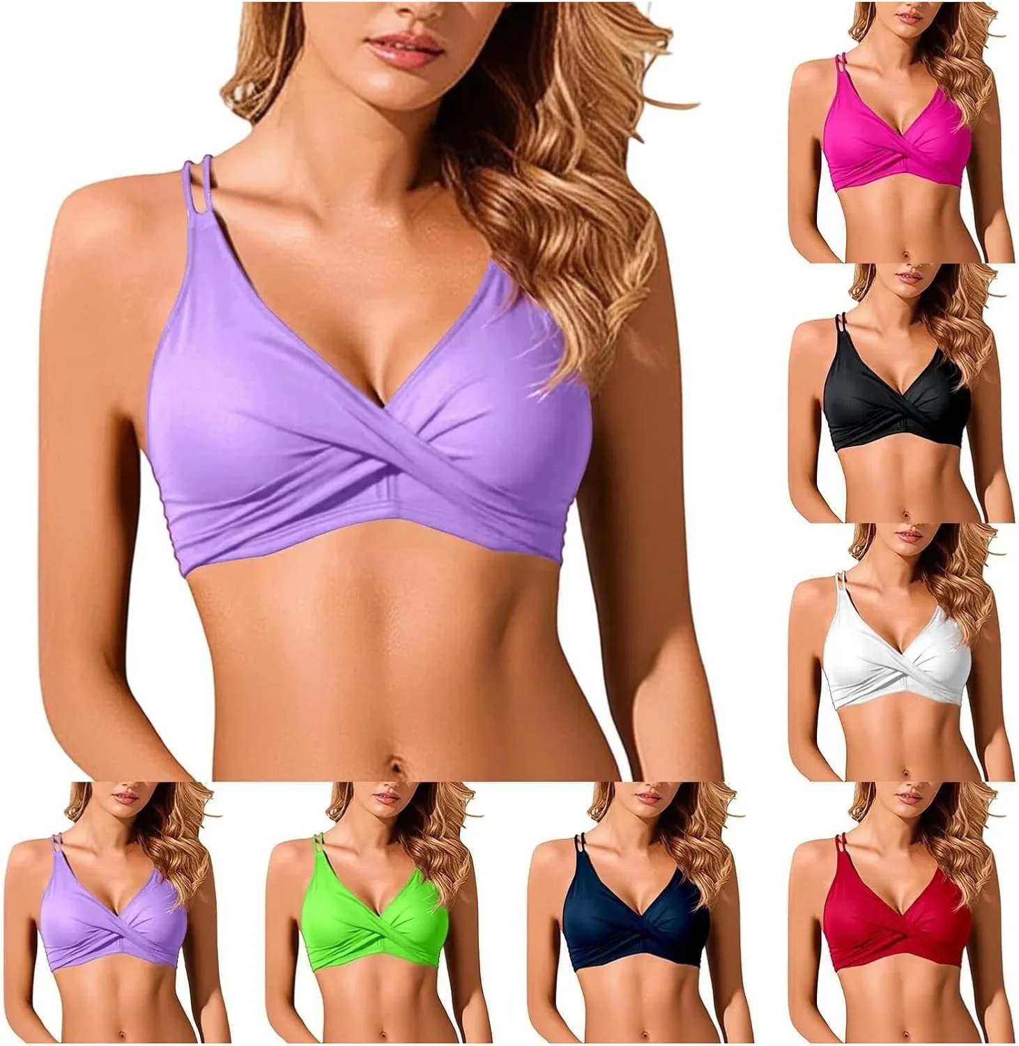 Aniywn женский топ-бикини с полным покрытием, V-образным вырезом, съемными лямками и подкладкой
Aniywn женский топ-бикини с полным покрытием, V-образным вырезом, съемными лямками и подкладкой