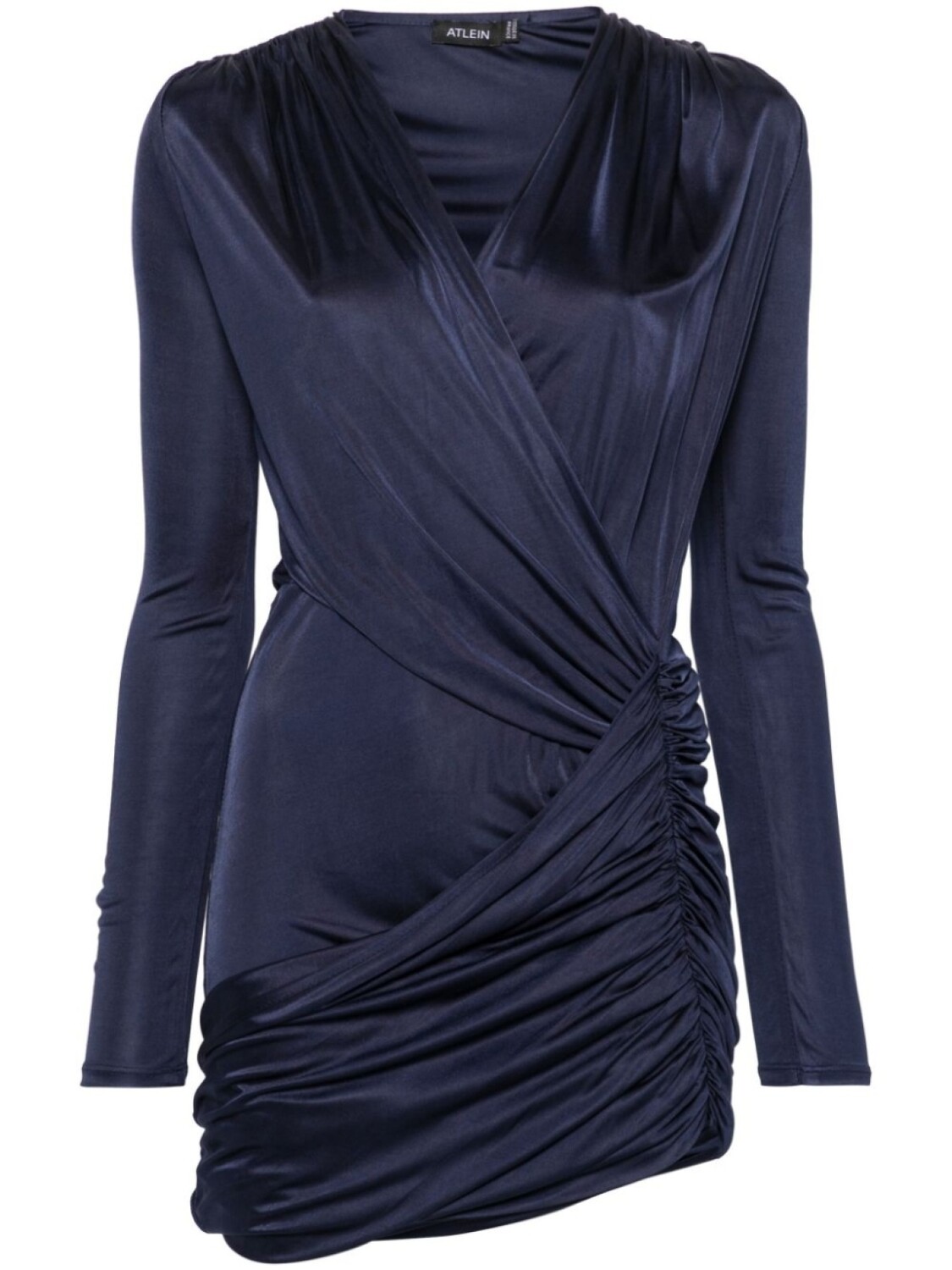 Платье мини асимметричного кроя Atlein, синий 
Платье мини асимметричного кроя Atlein, синий