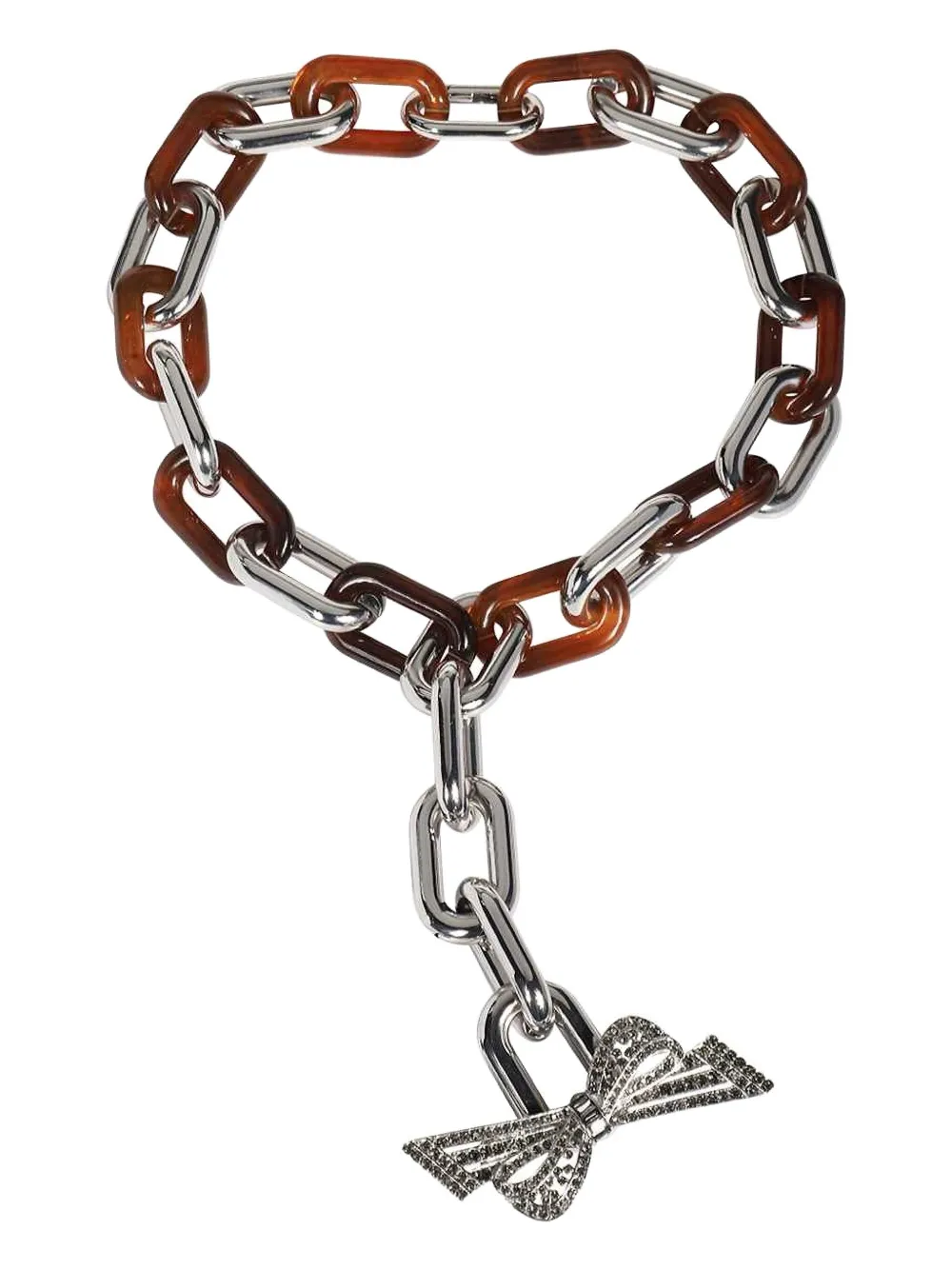 Ожерелье-бантик из цепочек Weekend Max Mara, серебряный