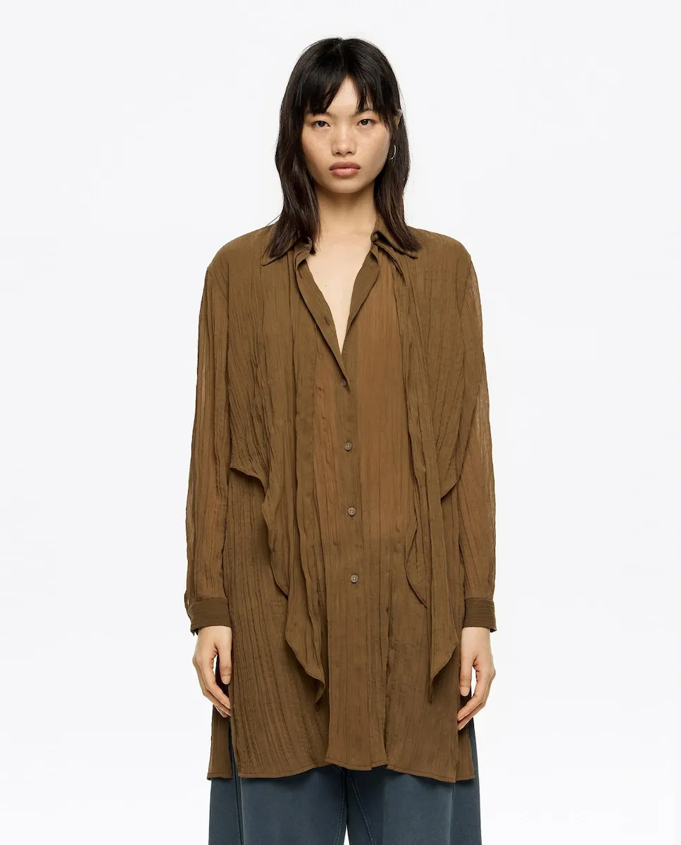 Женская плиссированная блузка с широкими рукавами Bimba Y Lola, коричневый
Женская плиссированная блузка с широкими рукавами Bimba Y Lola, коричневый