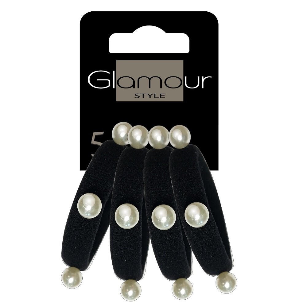 Резинки для волос Glamour Черные с жемчугом, 4 шт
Резинки для волос Glamour Черные с жемчугом, 4 шт