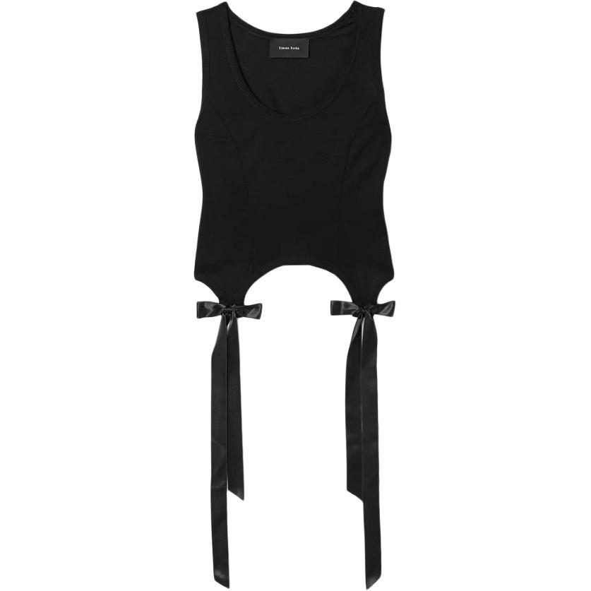 Топ с бантом и лентой из хлопка SIMONE ROCHA, черный
Топ с бантом и лентой из хлопка SIMONE ROCHA, черный