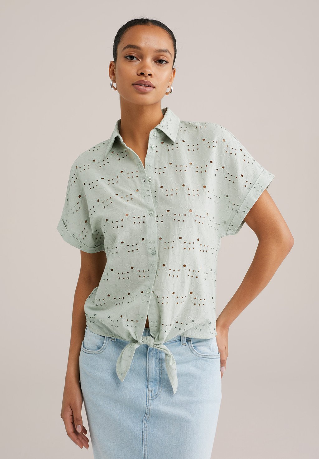 Блузка на пуговицах WE Fashion, мятный
Блузка на пуговицах WE Fashion, мятный