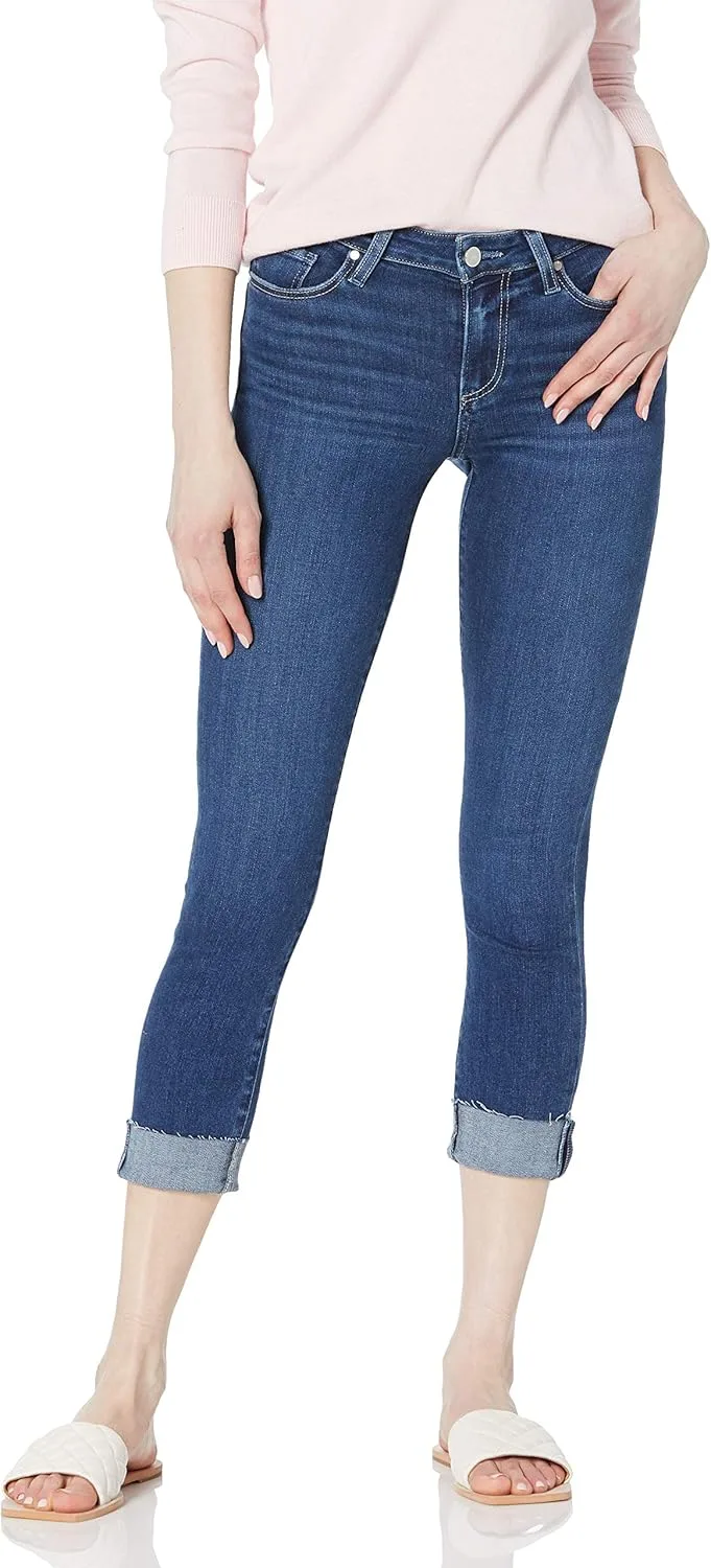 PAIGE Женские джинсы Skinny Crop с эффектом потертости и необработанным краем
PAIGE Женские джинсы Skinny Crop с эффектом потертости и необработанным краем