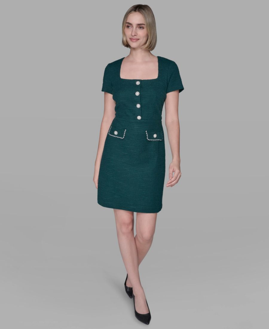 Женское трикотажное твидовое платье А-силуэта с декором KARL LAGERFELD PARIS, Pine
Женское трикотажное твидовое платье А-силуэта с декором KARL LAGERFELD PARIS, Pine