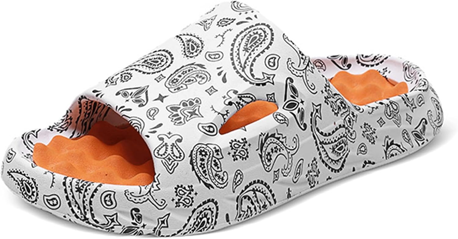 Шлепанцы с облачной подошвой LOTUSTAR для мужчин и женщин с массажной толстой подошвой, стильной графической банданой, подушкой, противоскользящие для душа, ванной, дома, бассейна и пляжа, белый
Шлепанцы с облачной подошвой LOTUSTAR для мужчин и женщин с массажной толстой подошвой, стильной графической банданой, подушкой, противоскользящие для душа, ванной, дома, бассейна и пляжа, белый