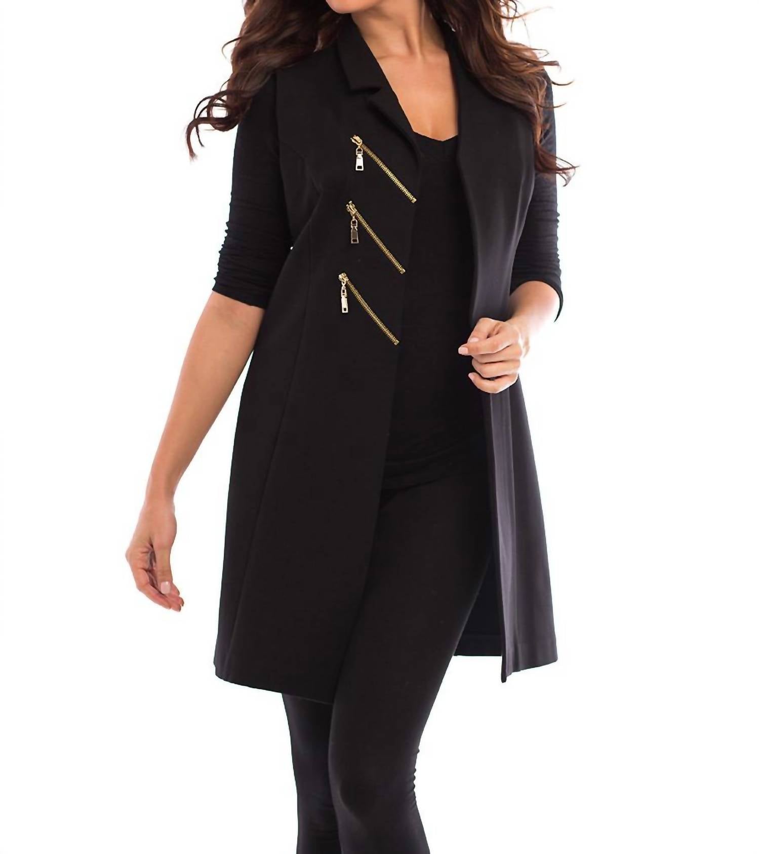 Длинный жилет с тремя молниями черного цвета ANGEL, Черный, Длинный жилет с тремя молниями черного цвета ANGEL
Длинный жилет с тремя молниями черного цвета ANGEL, Черный, Длинный жилет с тремя молниями черного цвета ANGEL