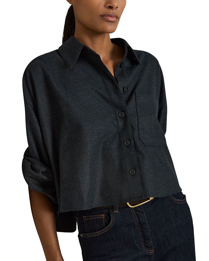 Ленни укороченная рубашка REISS, синий 
Ленни укороченная рубашка REISS, синий