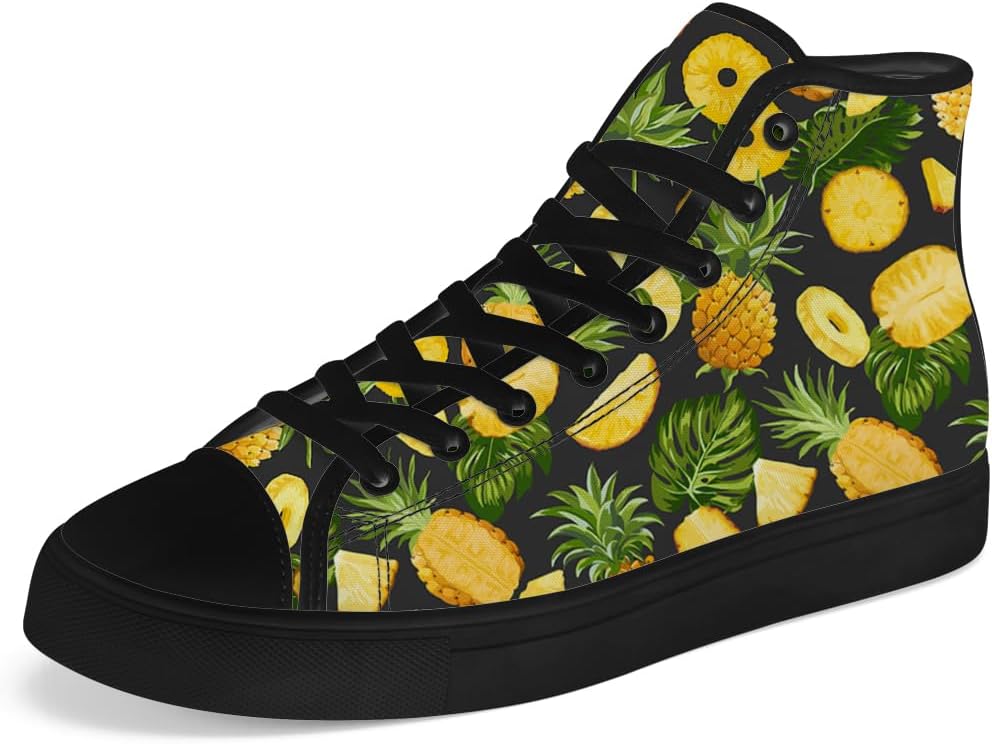 Кеды на высокой подошве Chebing с ананасом, тропические высокие кроссовки на шнуровке, повседневная обувь для мужчин и женщин, черный/желтый
Кеды на высокой подошве Chebing с ананасом, тропические высокие кроссовки на шнуровке, повседневная обувь для мужчин и женщин, черный/желтый