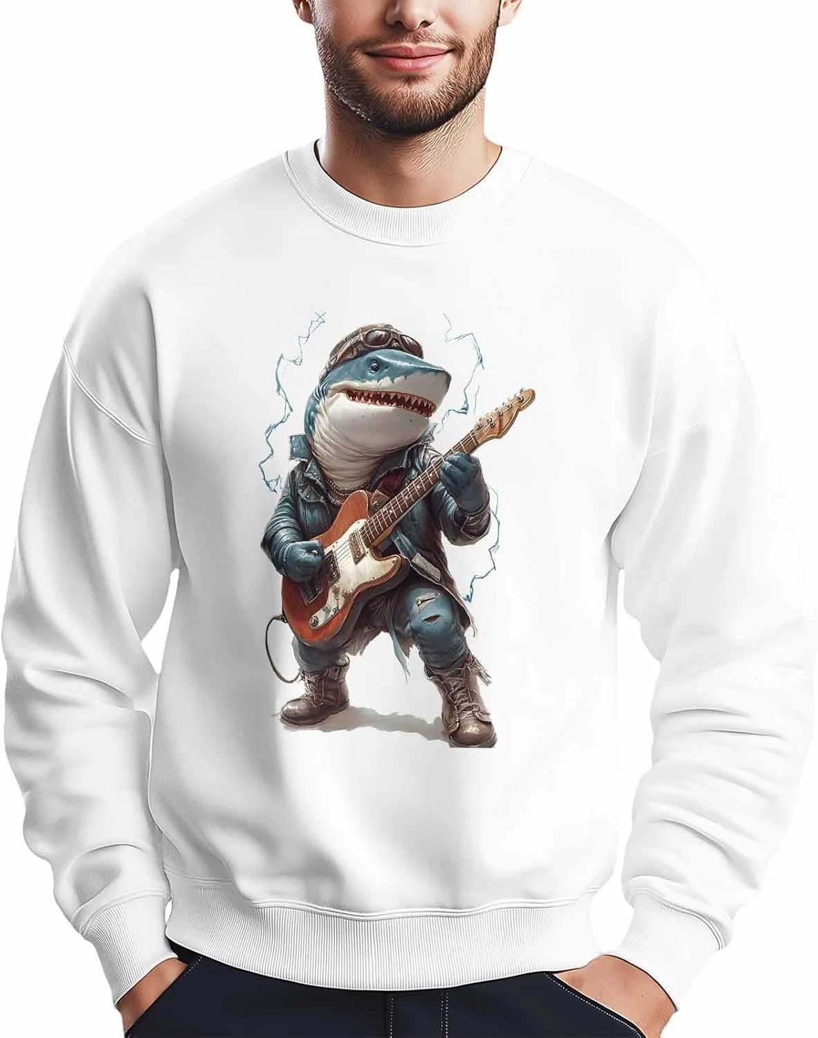 Мужской свитшот Rock Shark с принтом для любителей музыки Winvebermior
Мужской свитшот Rock Shark с принтом для любителей музыки Winvebermior