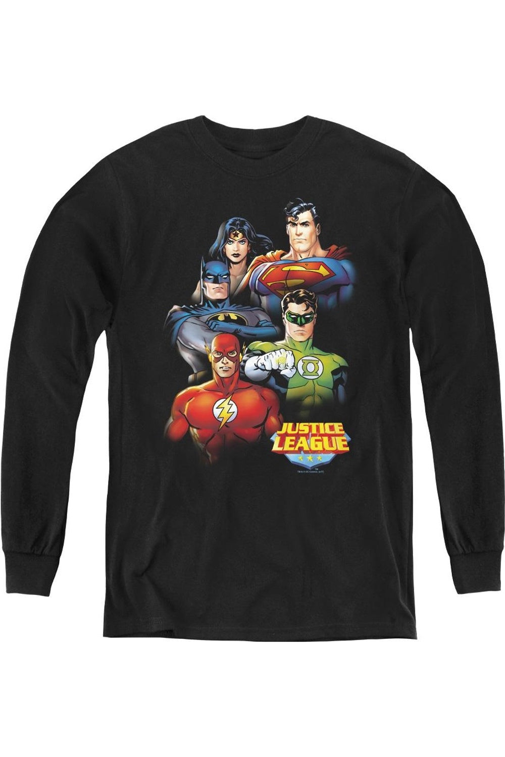 Футболка с длинным рукавом "Групповой портрет Лиги справедливости Америки" для молодежи Gildan, черный
Футболка с длинным рукавом "Групповой портрет Лиги справедливости Америки" для молодежи Gildan, черный