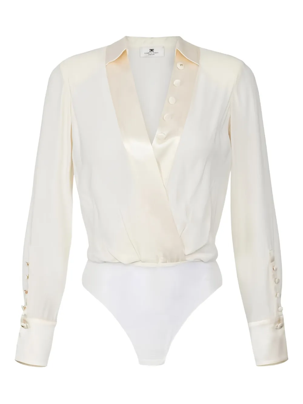 Атласное боди с перекрестным вырезом Elisabetta Franchi, нейтральный
Атласное боди с перекрестным вырезом Elisabetta Franchi, нейтральный