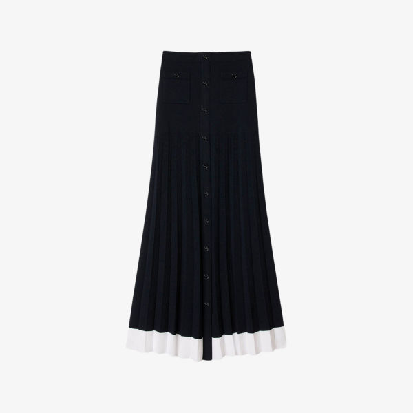 Юбка Sandro с контрастной кромкой и пуговицами, синий
Юбка Sandro с контрастной кромкой и пуговицами, синий