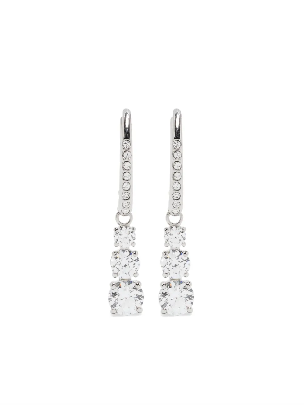 Серьги-подвески Stilla Attract Trilogy Swarovski, серебяный 
Серьги-подвески Stilla Attract Trilogy Swarovski, серебяный