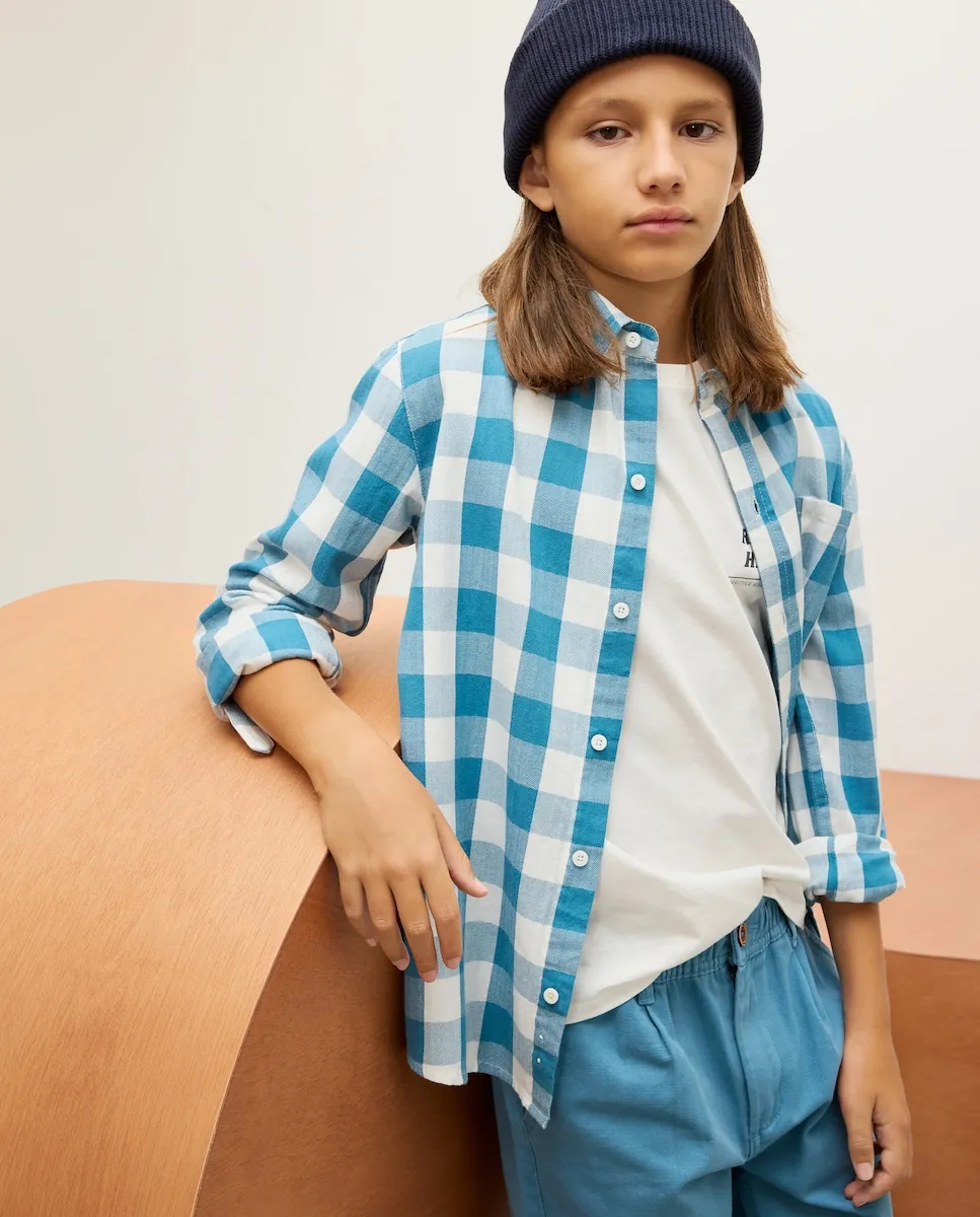 Рубашка с длинным рукавом для мальчика в клетку из фланели Kids El Corte Inglés, синий
Рубашка с длинным рукавом для мальчика в клетку из фланели Kids El Corte Inglés, синий