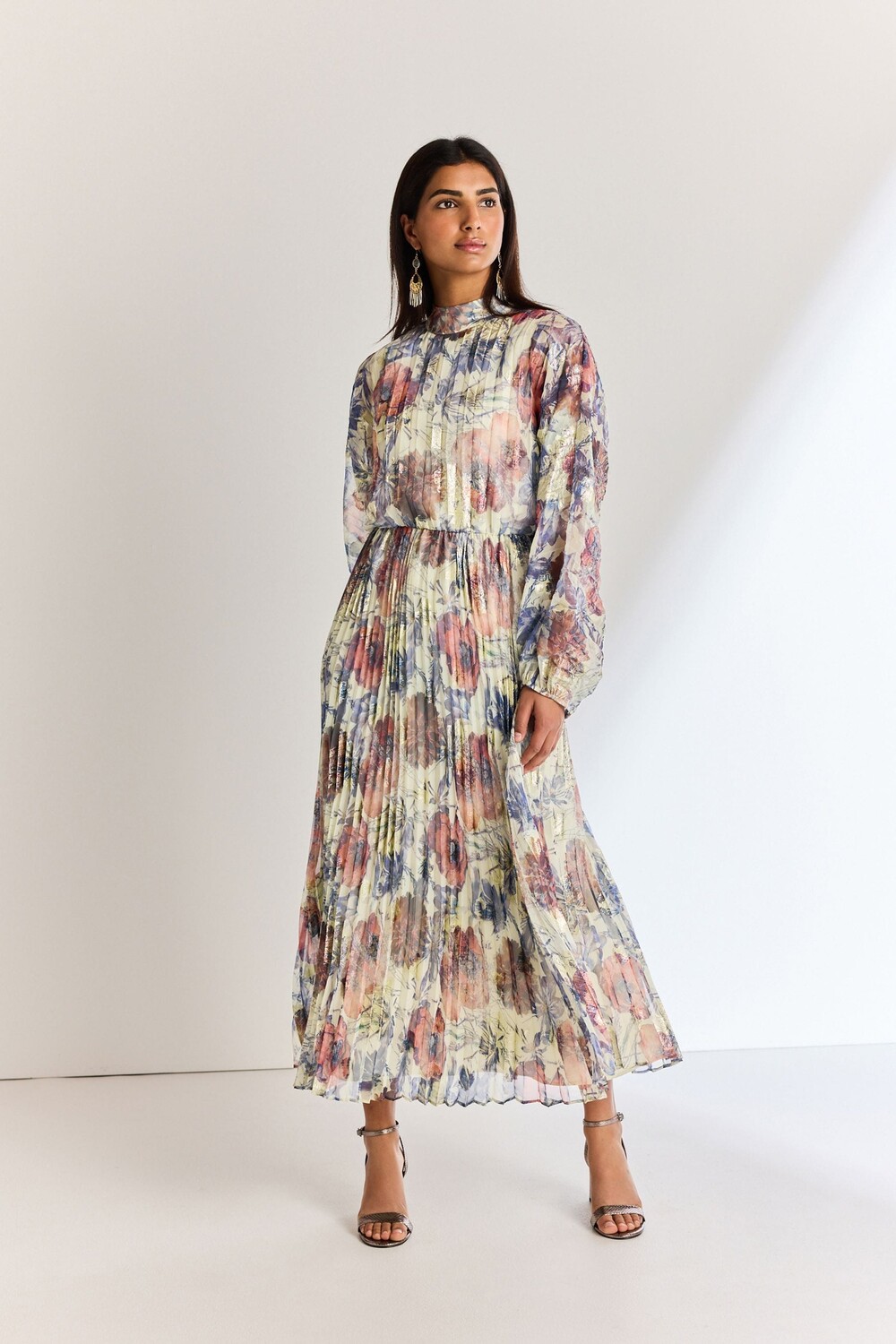 Платье макси со складками и эффектом металлик Next, синий
Платье макси со складками и эффектом металлик Next, синий