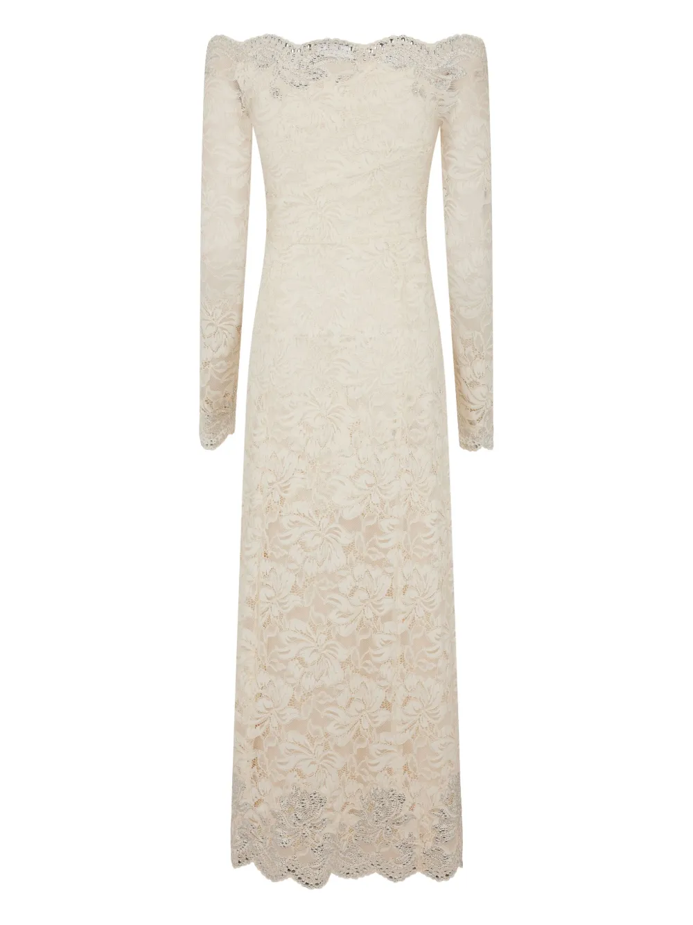 Кружевное платье миди с открытыми плечами Rabanne, нейтральный
Кружевное платье миди с открытыми плечами Rabanne, нейтральный