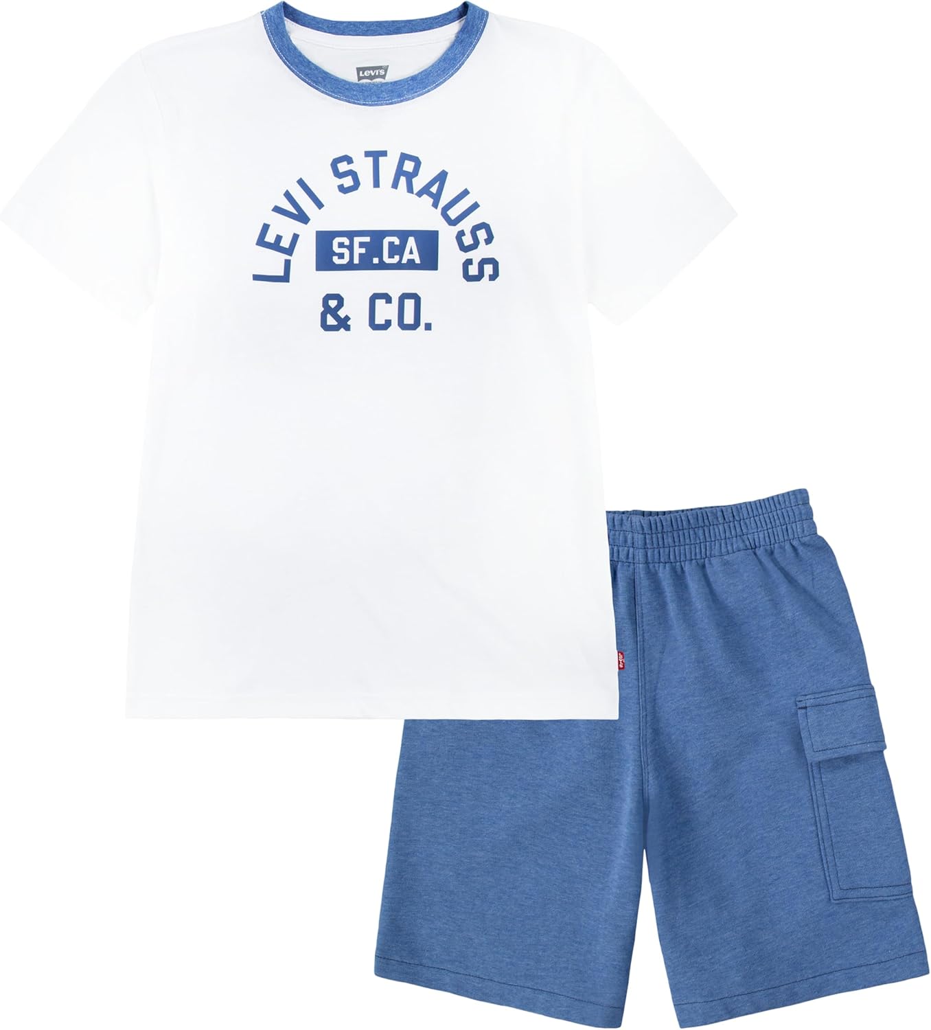 Комплект из двух предметов: футболка с принтом и шорты Levi's для мальчиков и малышей, Bright White
Комплект из двух предметов: футболка с принтом и шорты Levi's для мальчиков и малышей, Bright White