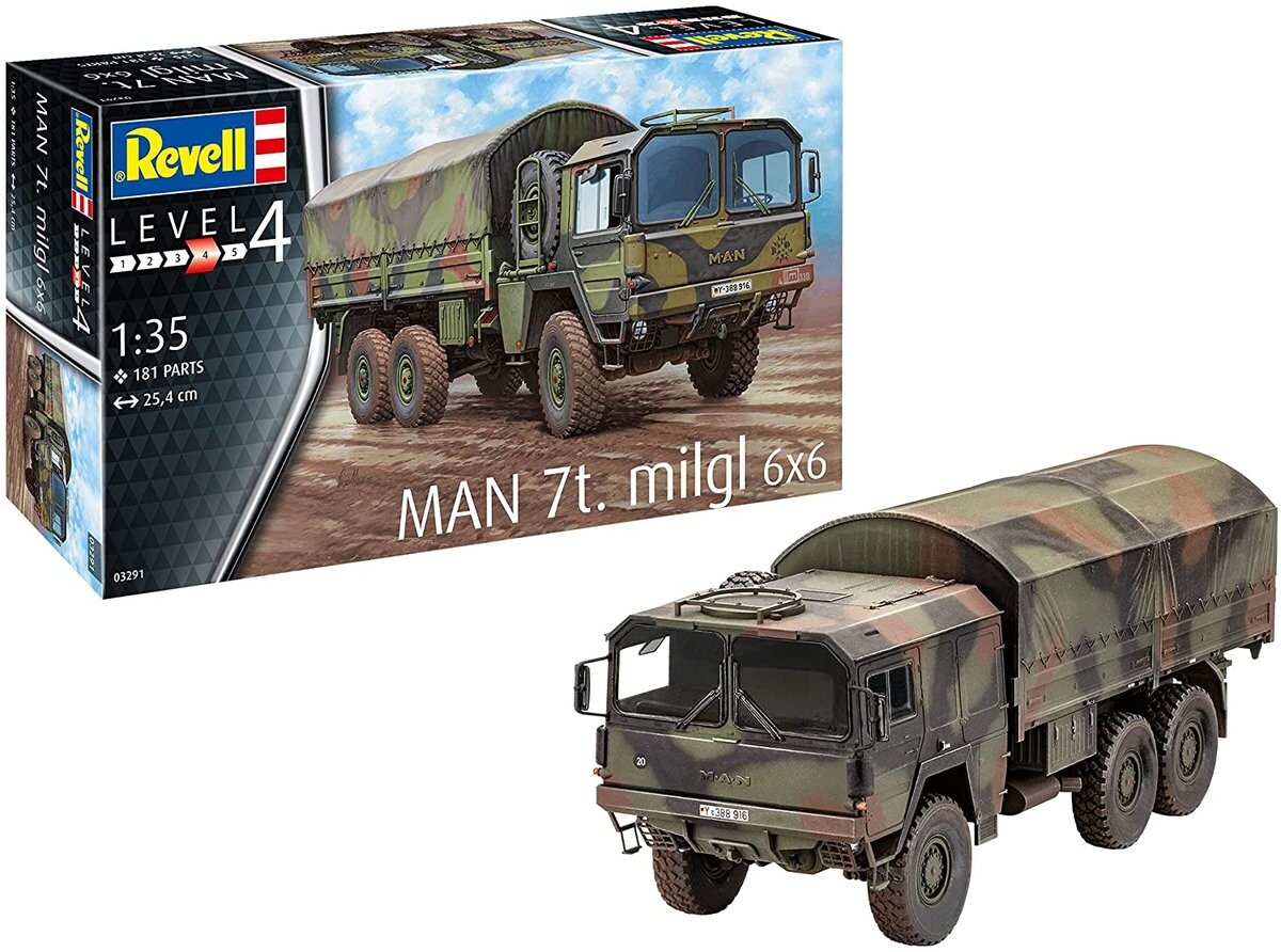 Revell, MAN 7t Milgl 6x6, Модельный комплект
Revell, MAN 7t Milgl 6x6, Модельный комплект
