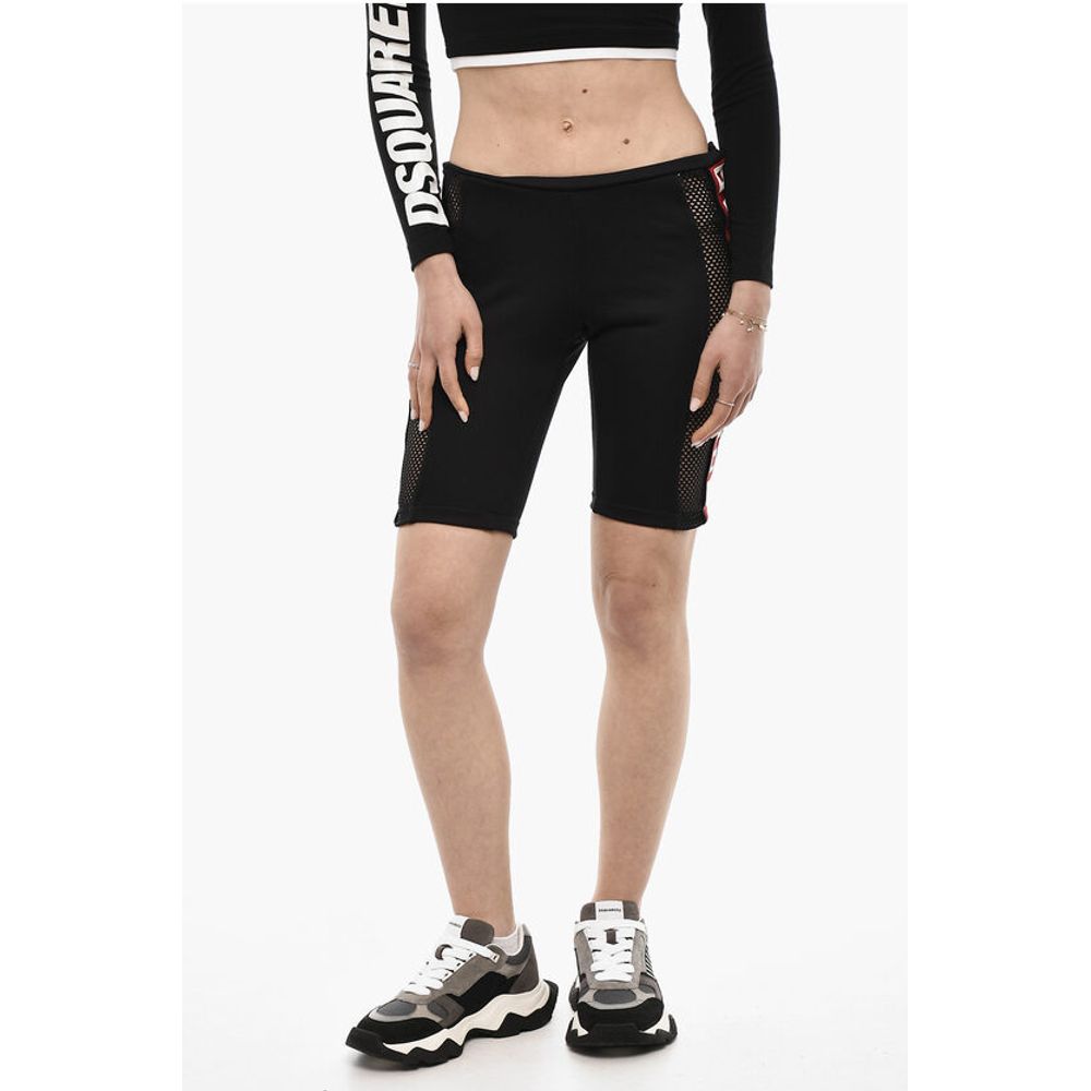 Байкерские шорты с сетчатыми деталями и логотипом на ленте Dsquared2, Black
Байкерские шорты с сетчатыми деталями и логотипом на ленте Dsquared2, Black