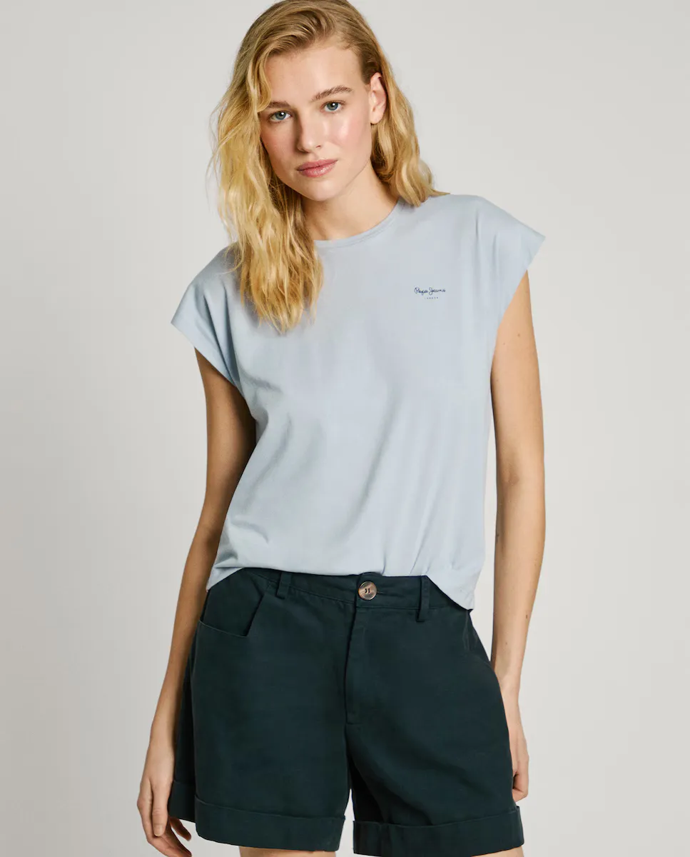 Женская футболка с коротким рукавом и логотипом на груди Pepe Jeans, светло-голубой
Женская футболка с коротким рукавом и логотипом на груди Pepe Jeans, светло-голубой
