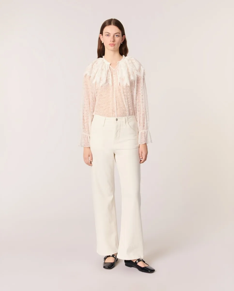 Женские джинсы плотницкого покроя Maje, белый 
Женские джинсы плотницкого покроя Maje, белый