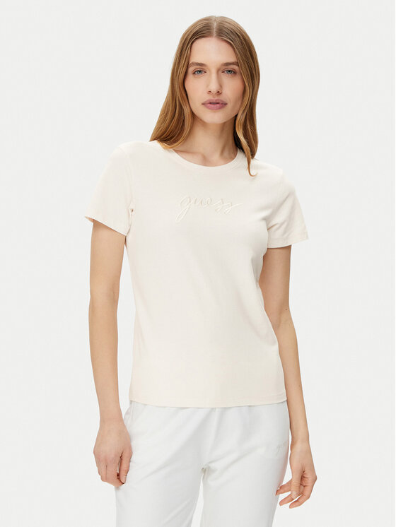 Футболка обычного кроя O5GI02 KBBU1 Guess, экрю 
Футболка обычного кроя O5GI02 KBBU1 Guess, экрю
